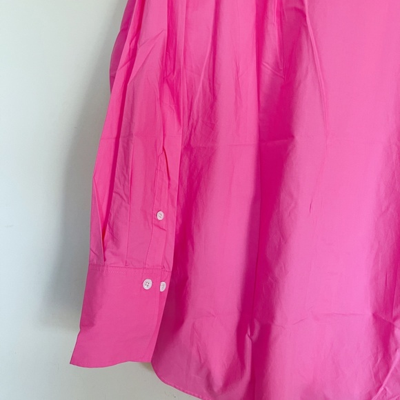 Frame The Oversized Vacation Shirt in Hot Pink Sz M - Picture 11 of 13
